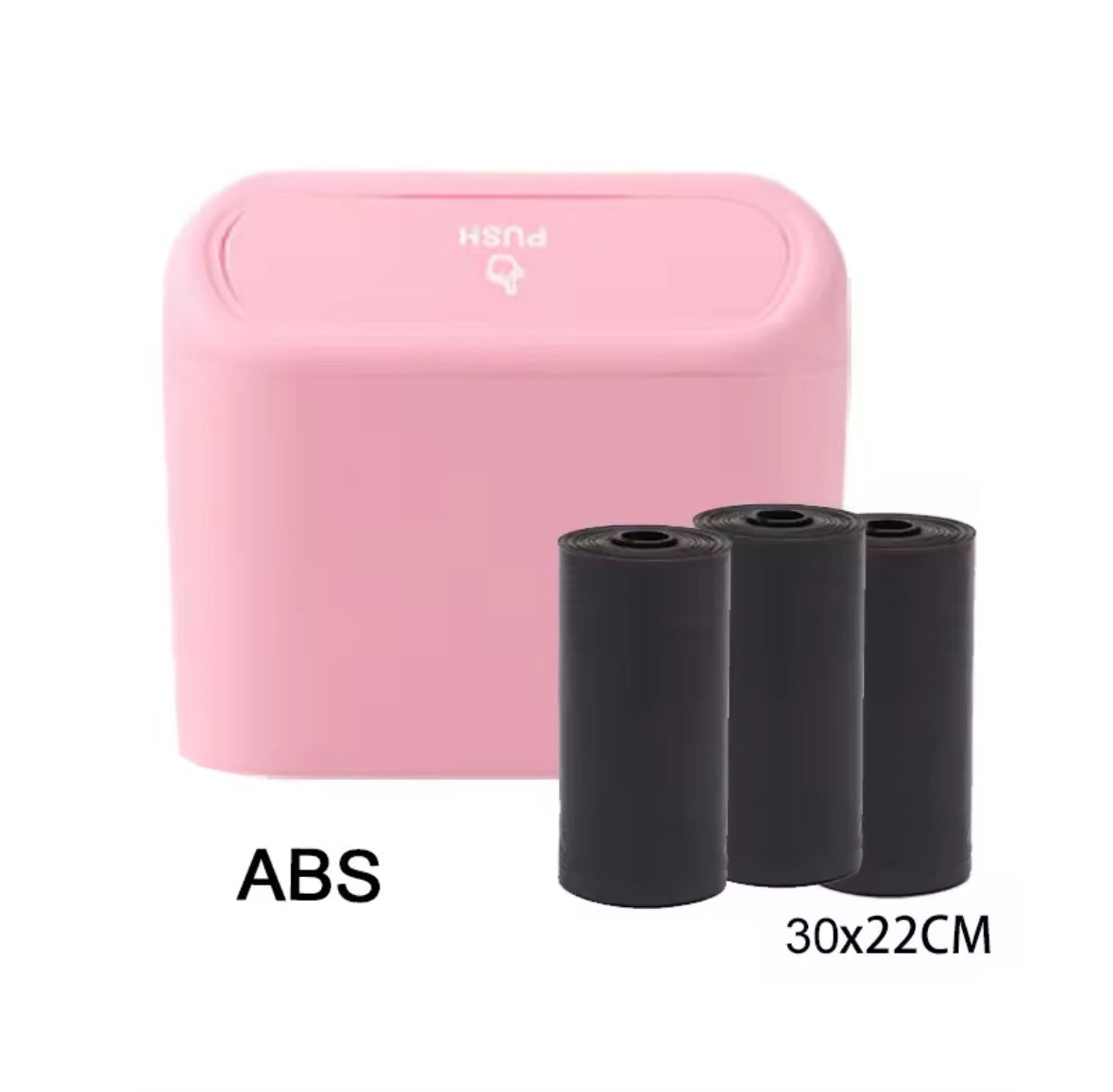 Leak-proof Mini Car Clip-On Trash Can with Lid + 300 Extra Bags