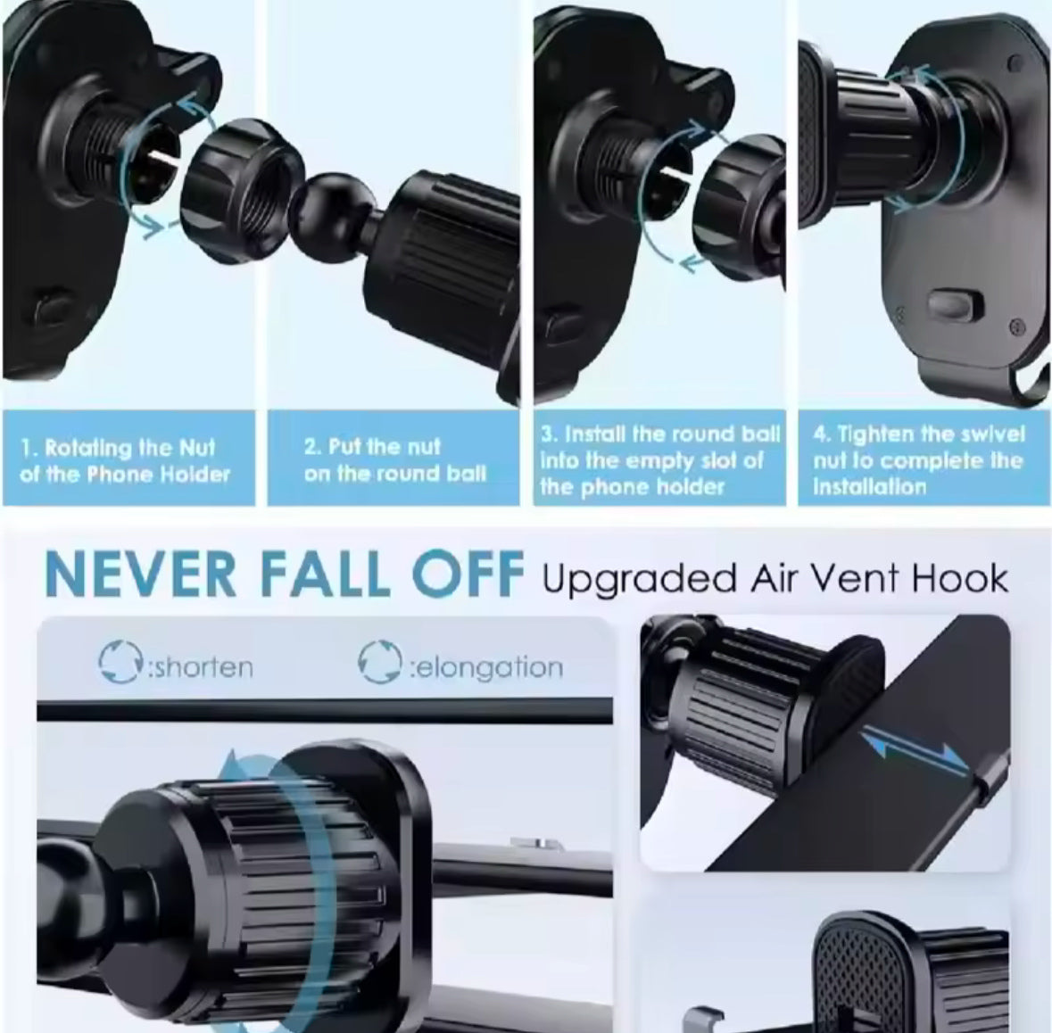 Car Air-Vent Mounted Phone Holder