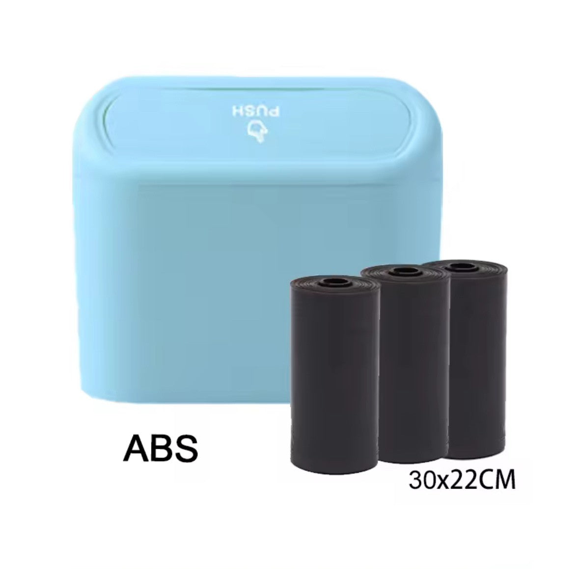 Leak-proof Mini Car Clip-On Trash Can with Lid + 300 Extra Bags
