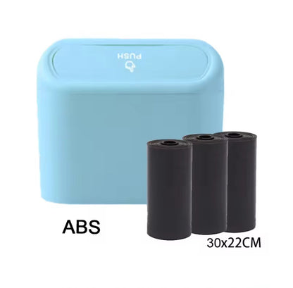 Leak-proof Mini Car Clip-On Trash Can with Lid + 300 Extra Bags