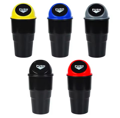 Leak-proof Mini Car Cupholder Trash Can with Lid