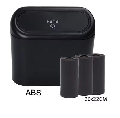 Leak-proof Mini Car Clip-On Trash Can with Lid + 300 Extra Bags